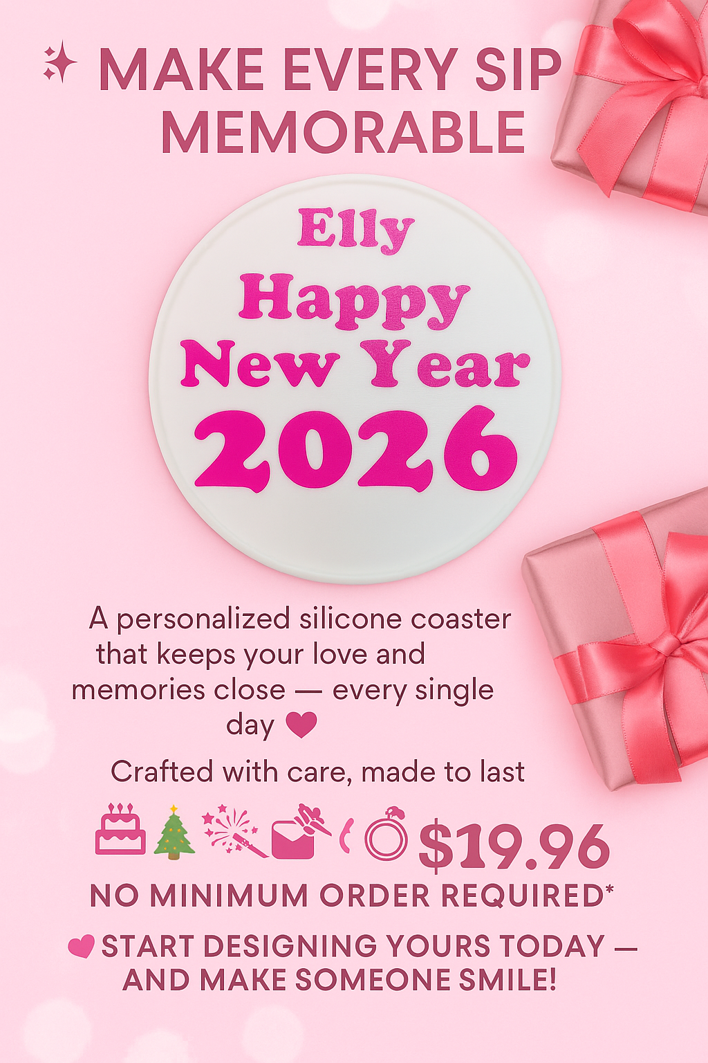 Personalized Silicone Coaster & Key Chain