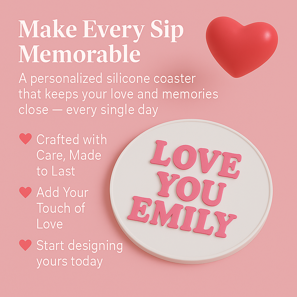 Personalized Silicone Coaster & Key Chain