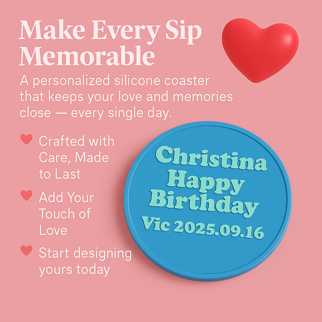 Personalized Silicone Coaster & Key Chain