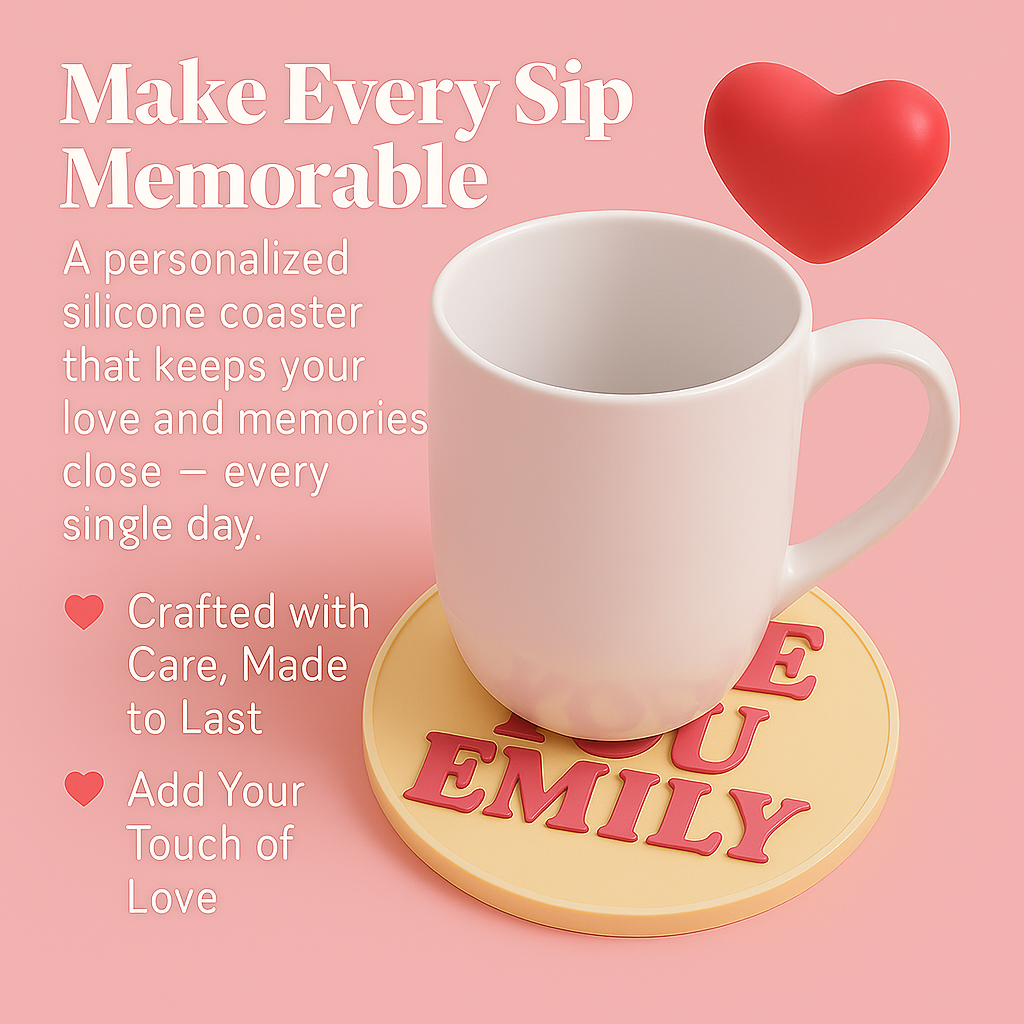 Personalized Silicone Coaster & Key Chain